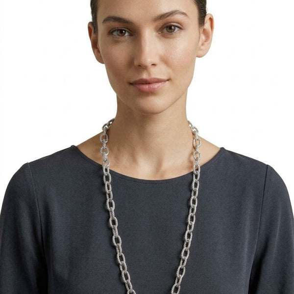 collana catena lavorata tipo valentino silver